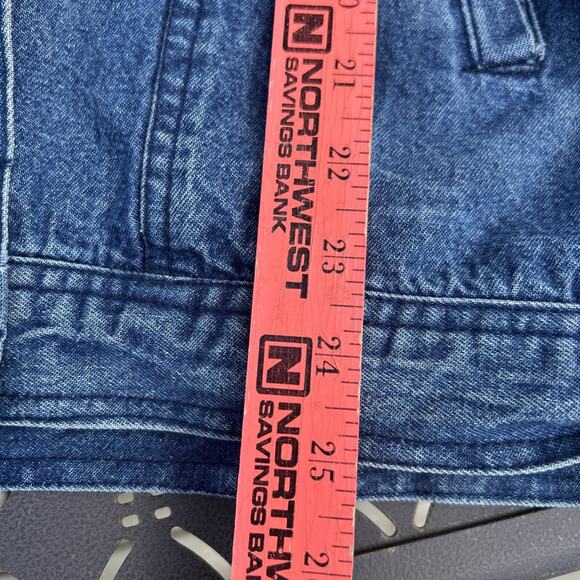 Back In The Saddle Jean Plaid Hoodie Large Blue Denim Western Grunge 80’s Look - Picture 5 of 7